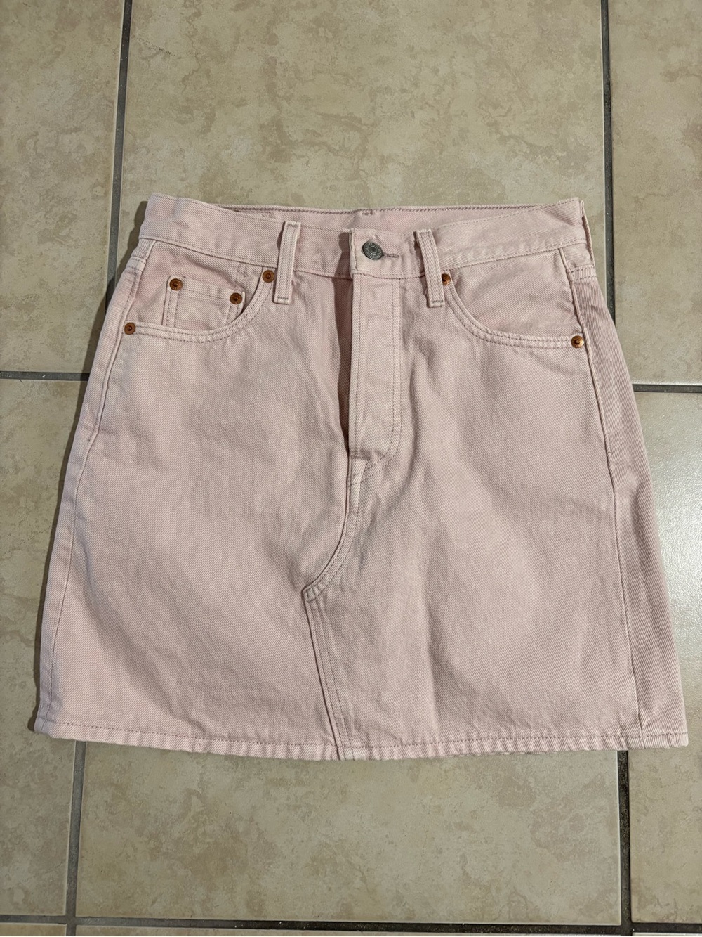 Levi's Blush Pink Denim Mini Skirt